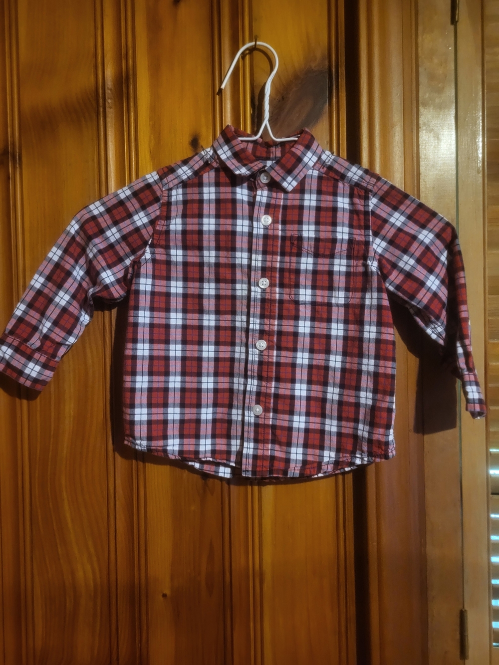 The Children's Place Red & Black Plaid Button-Down Shirt